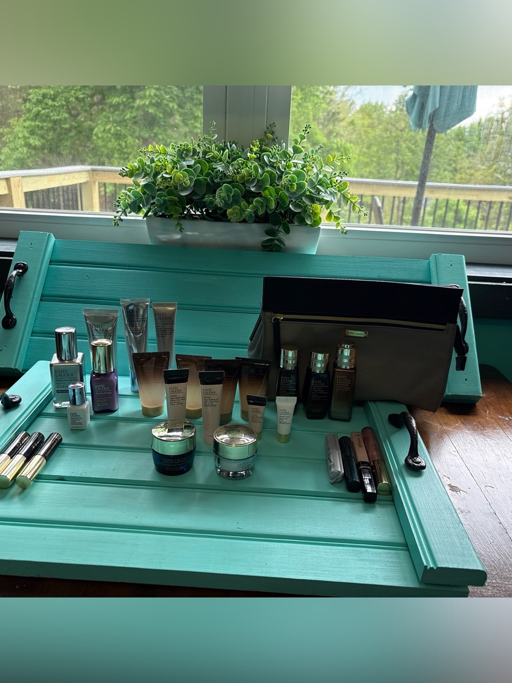 Estee Lauder Skincare & Makeup Set with Teal Accents